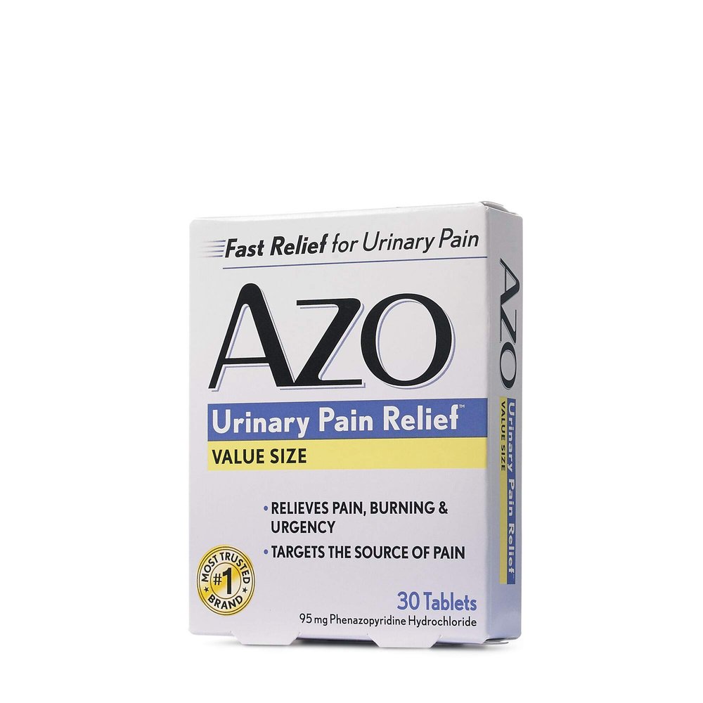 AZO Urinary Pain Relief, Dietary Supplement, Contains 95 mg Phenazopyridine Hydrochloride The #1 Ingredient Prescribed by Doctors Pharmacists Specifically for Urinary Discomfort, 30 Count
