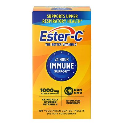 Ester-C Vitamin C 1000 mg Coated Tablets, Immune System Booster, Stomach-Friendly Supplement, 120 Count