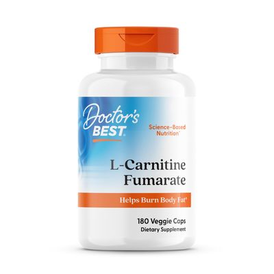 Doctors BEST L-Carnitine Fumarate from Biosint, Helps Burn Body Fat, Non-GMO, Gluten Free, Soy Free, Vegan 180 Veggie Caps