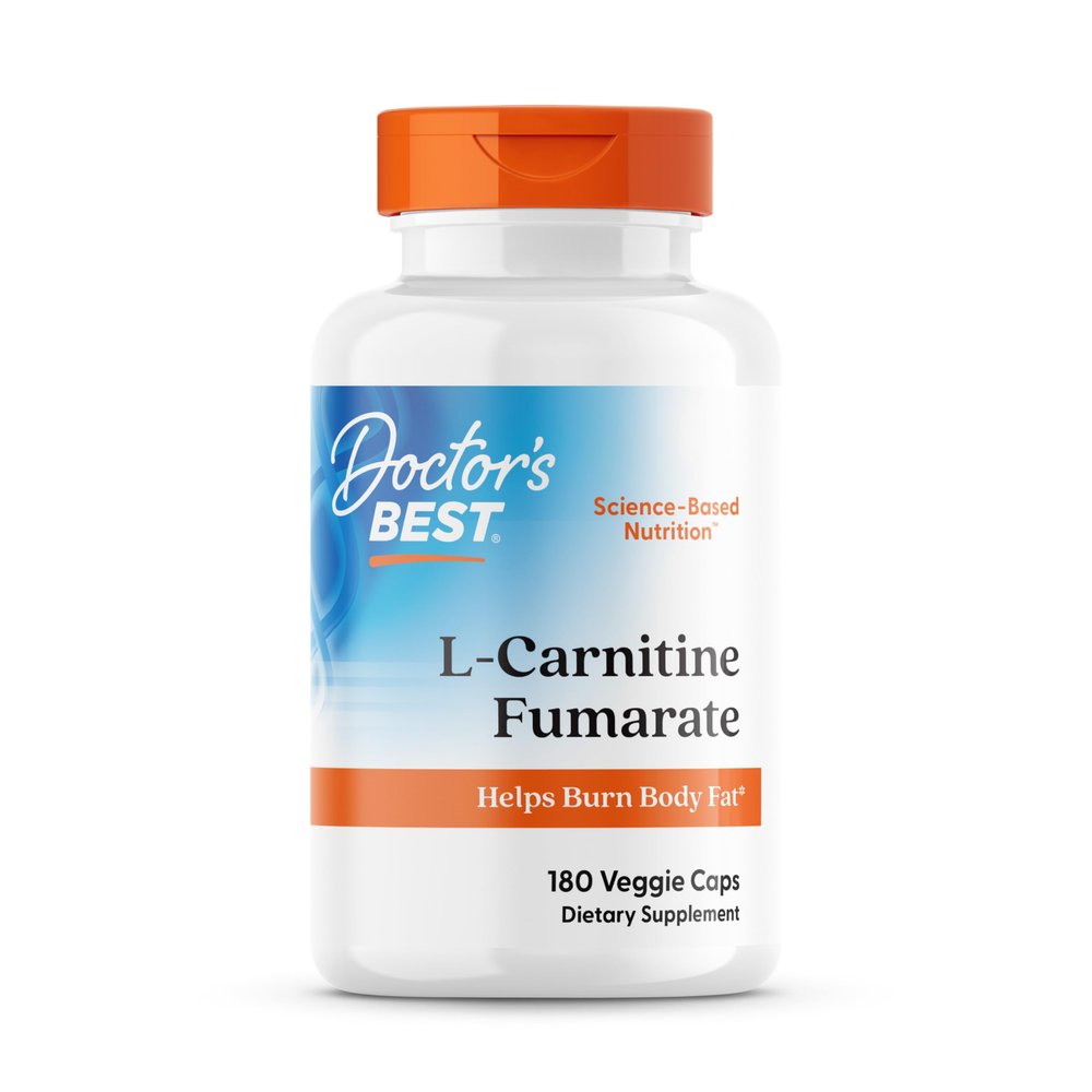 Doctors BEST L-Carnitine Fumarate from Biosint, Helps Burn Body Fat, Non-GMO, Gluten Free, Soy Free, Vegan 180 Veggie Caps