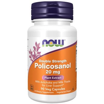 NOW Supplements, Policosanol 20 mg, Blend of LCFAs , 90 Veg Caps