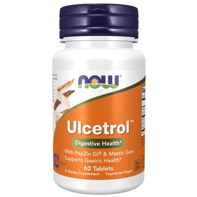 NOW Foods Supplements Ulcetrol, Digestive Health*, With PepZin GI & Mastic Gum, Supports Gastric Health*, 60 Tablets