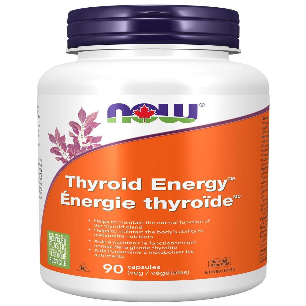 NOW Foods Supplements, Thyroid Energy, Iodine and Tyrosine plus Selenium, Zinc and Copper, 90 Veg Capsules