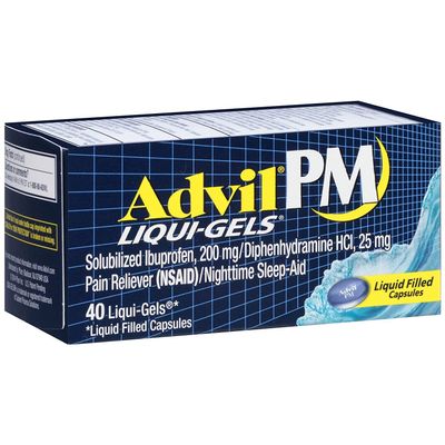 Advil PM Liqui-Gels Pain Nighttime Sleep, 40 Liqui-Gels (Pack of 2)