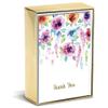 Graphique Hanging Flowers Boxed Notecards, 16 Colorful Watercolor Floral "Thank You" Message Cards, Embellished Gold Foil Notecards with Matching Envelopes and Storage Box, 3.25" x 4.75" view 1