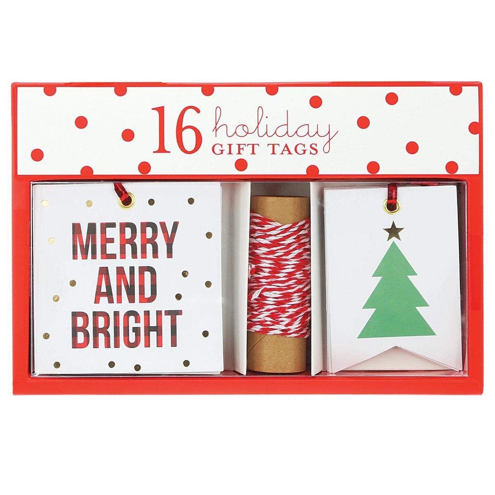 White/Gold Dots Duo Gift Tags