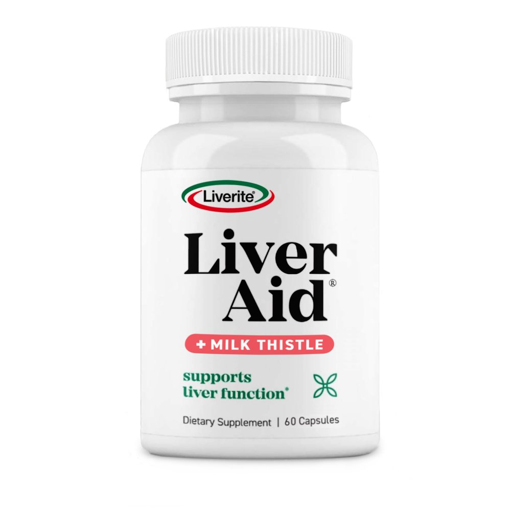 LIVERITE Liver Aid with Milk Thistle 60 Capsules, Liver Support, Liver Cleanse, Liver Care, Liver Function, Energy