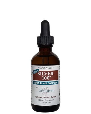 Silver 100 Ionic Silver Complex with Opti-Silver Optimized Delivery System for Immune Support - 100 ppm, 2oz (59.2mL) - Dropper