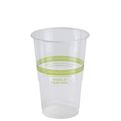 100% Compostable Cups by World Centric, Made from Ingeo PLA, for Cold Drinks, Clear, 9 oz (Pack of 2000)