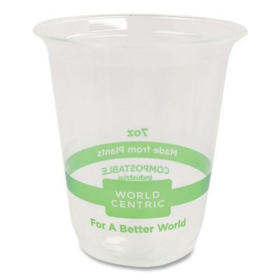 100% Compostable Cups by World Centric, Made from Ingeo PLA, for Cold Drinks, Clear, 7 oz (Pack of 2000)