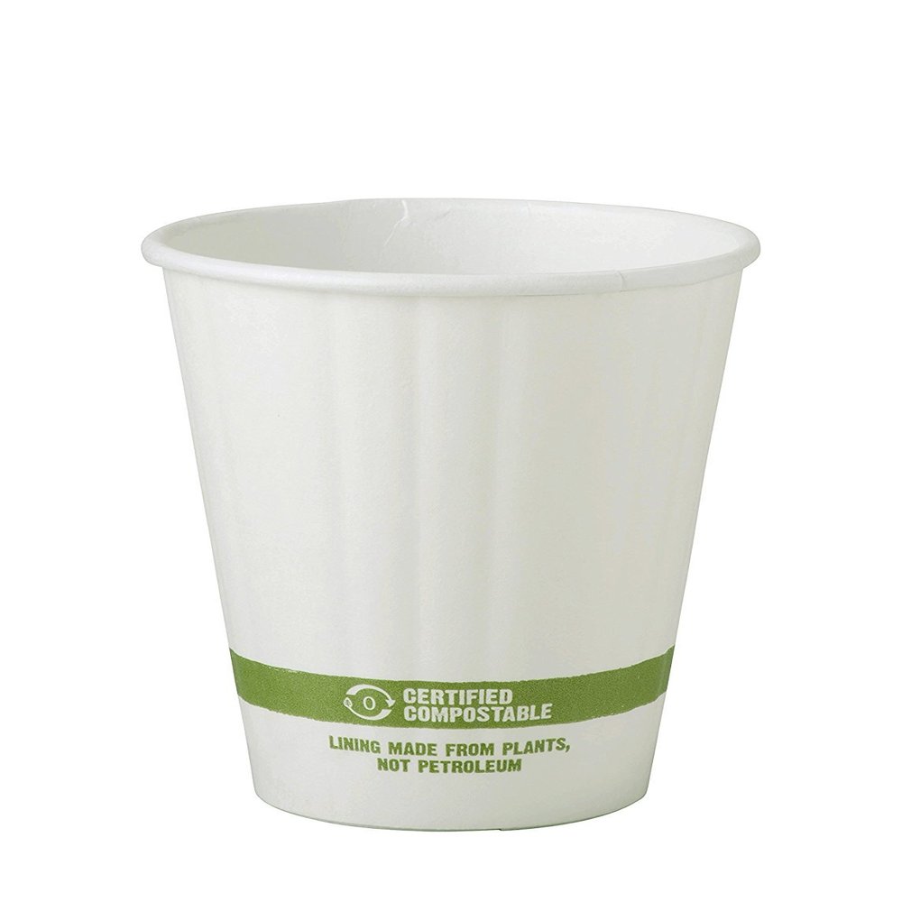 100% Compostable Cups by World Centric, Made from FSC Mix Paper, Hot Cups, 8 oz, White (Pack of 1000)