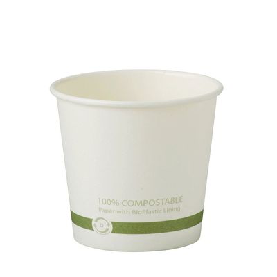 100% Compostable Paper Cups by World Centric, Made from FSC Certfied Paper, Plant Based Bio Lining, for Hot Drinks, White, 4 oz (Pack of 1000)