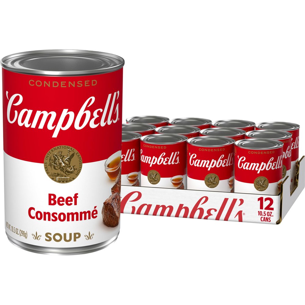 Campbell's Condensed Beef Consomme Soup, 10.5 oz Can (12 Pack)