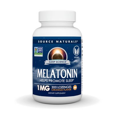 Source Naturals Sleep Science Melatonin, Helps Promote Sleep* - 1 mg - 300 Orange Flavored Lozenges
