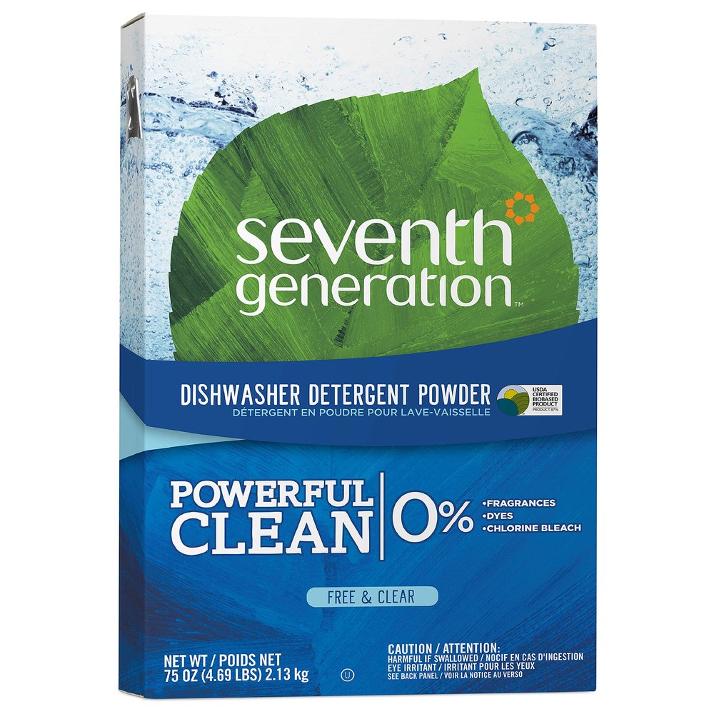Seventh Generation Dishwasher Detergent Powder for sparkling dishes Free & Clear Dishwasher powder 75 oz