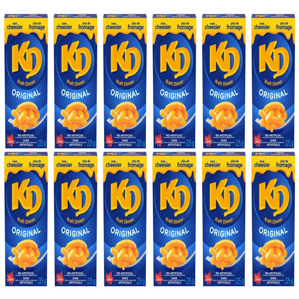 Kraft Dinner, Original Macaroni & Cheese 225g/7.6oz, 12ct, Imported from Canada}
