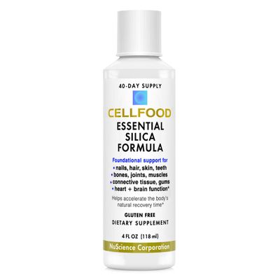 Cellfood Essential Silica Anti-Aging Formula, 4 fl oz - Supports Healthy Bones, Joints, Hair, Skin, Nails, Teeth & Gums - Easy to Absorb Liquid - Gluten Free, Thiaminase Free, Non-GMO - 40-Day Supply