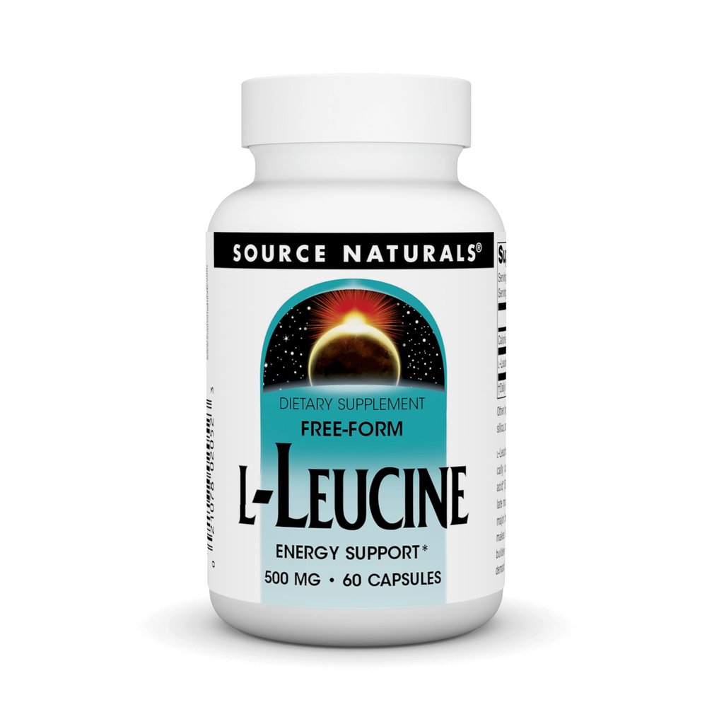 Source Naturals L-Leucine A Free Form Essential Amino Acid Supplement for Energy Support - 60 Capsules