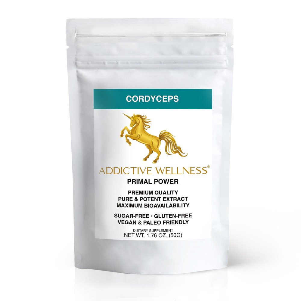 Addictive Wellness Cordyceps Militaris  5.4 mg/g Cordycepin  High Potency Mushroom Powder  Energy & Endurance Support  Grown in Canada, Tested in USA