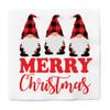 Graphique Cocktail Napkins - Plaid Merry Christmas Gnomes - 40-Count, 3-Ply - Restaurant, Bar, Party Paper Napkins, 5" x 5" view 1