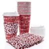 Graphique 12-Pack Disposable to Go Coffee Cups - Merry Christmas Leopard - 16 oz, with Lids - Perfect for Travel, Home, Parties and More view 2