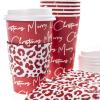 Graphique 12-Pack Disposable to Go Coffee Cups - Merry Christmas Leopard - 16 oz, with Lids - Perfect for Travel, Home, Parties and More view 4
