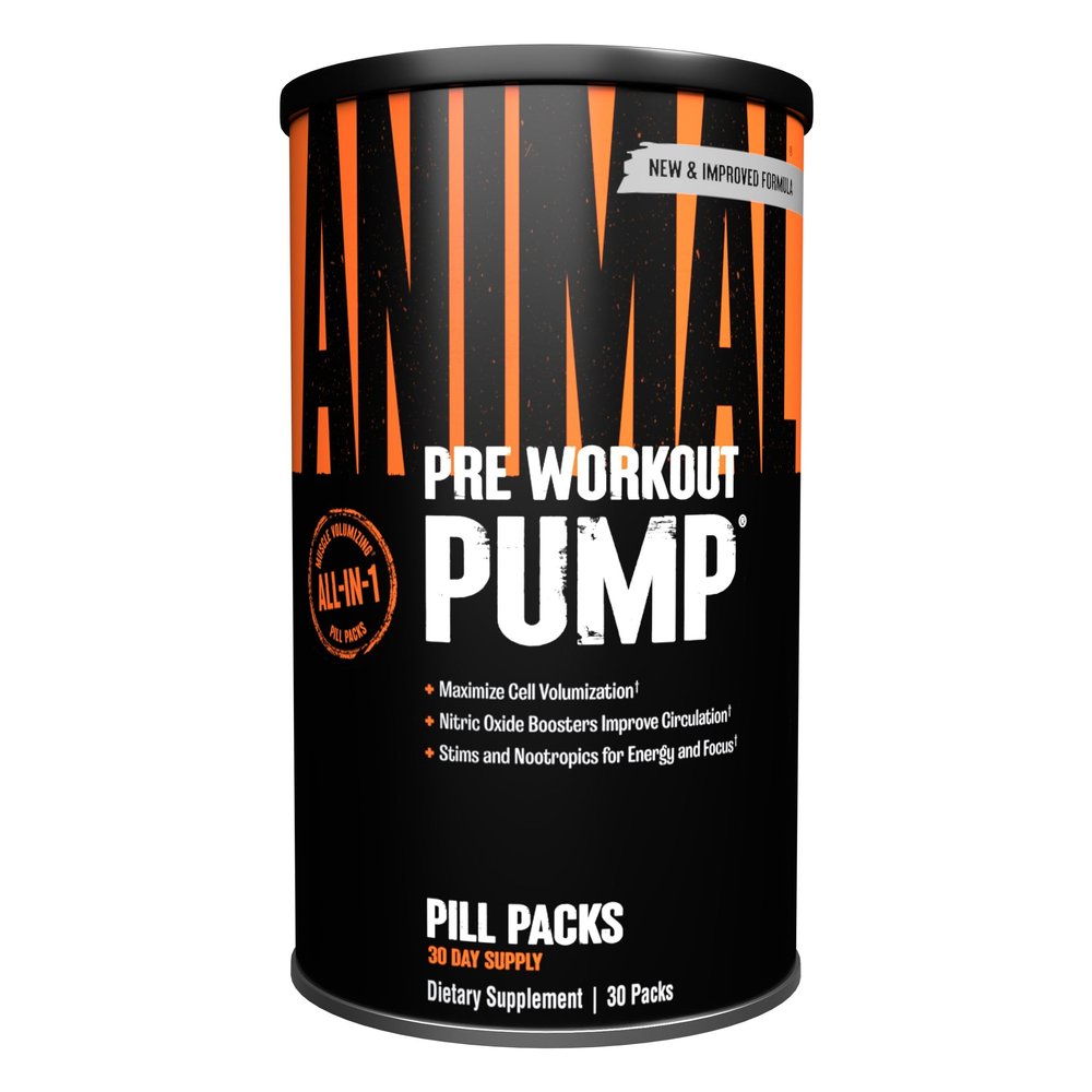 Animal Pump Pre-Workout Supplement  for Energy, Focus and Muscle Volumizing, with Nitric Oxide Boosters Including Stims and Nootropics, Creatine, and Ultimate Pump Enhancer, 30 Packs