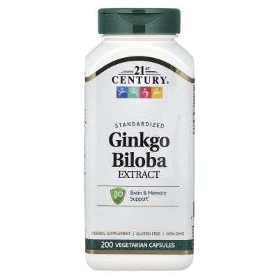 21st Century Ginkgo Biloba Extract Veg-Capsules, 200-Count (21687)
