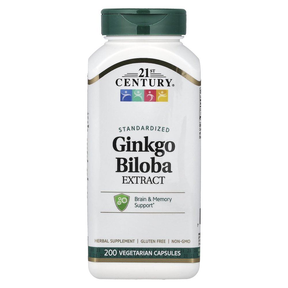 21st Century Ginkgo Biloba Extract Veg-Capsules, 200-Count (21687)