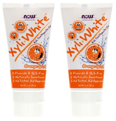 XyliWhite Orange Splash Kids Toothpaste Now Foods 3 oz Gel Pack of 2