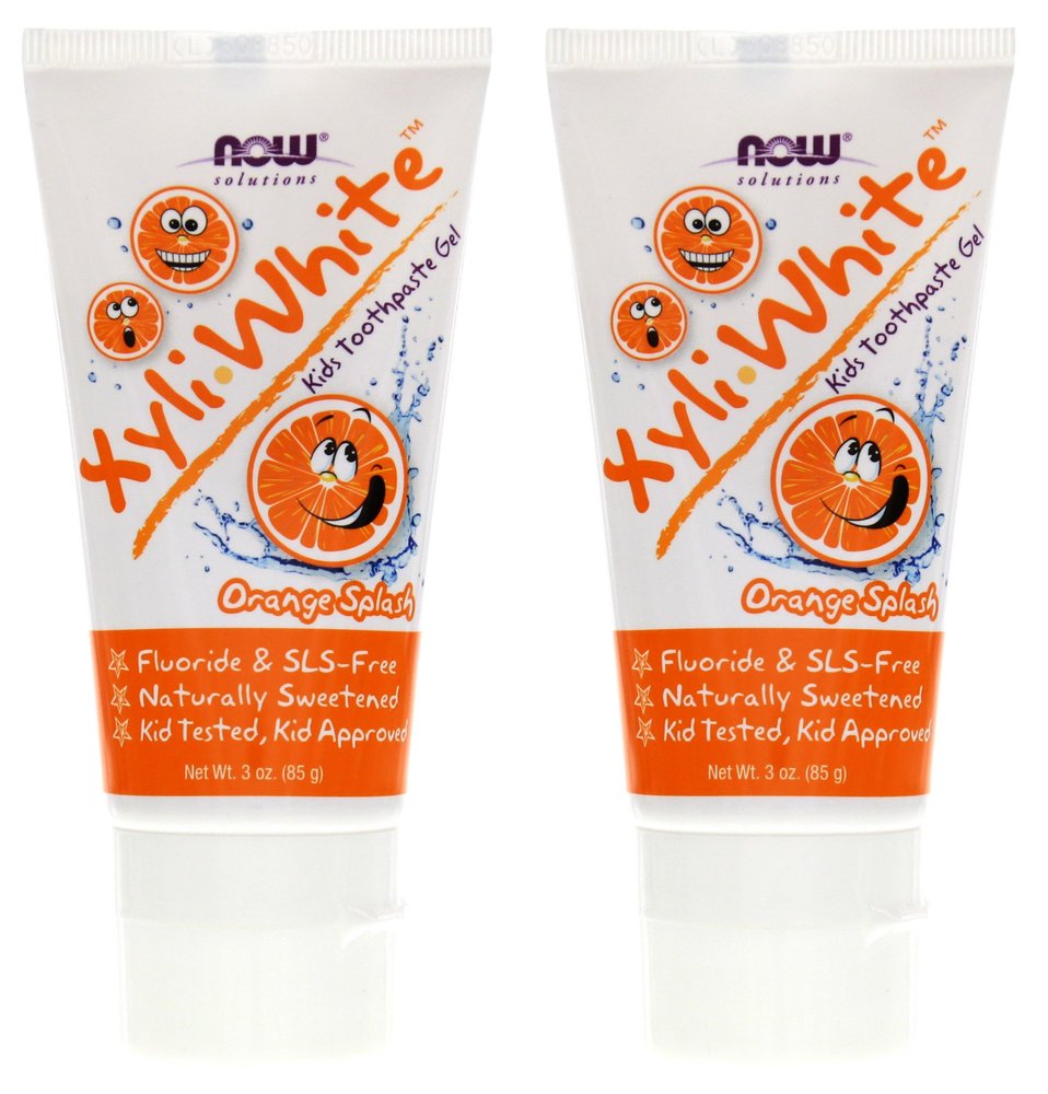 XyliWhite Orange Splash Kids Toothpaste Now Foods 3 oz Gel Pack of 2