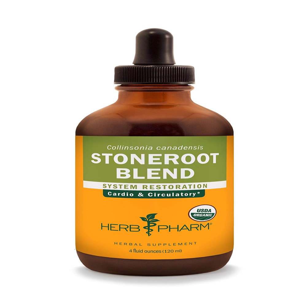Herb Pharm Certified Organic Stoneroot Blend Liquid Extract for Cardiovascular and Circulatory Support-4 oz