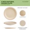 [100 COUNT]Harvest Pack PFAS FREE 9-inch Round Disposable Compostable Paper Plates, Heavy-Duty Natural Bagasse Biodegradable Dinner Plate, Large plate, From Eco-Friendly Sugarcane Plant Fibers view 2