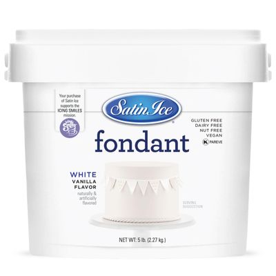 Satin Ice Fondant for Cake Decorating, White (5 Pound)