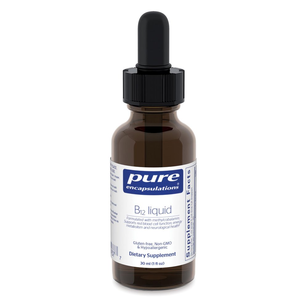 Pure Encapsulations B12 Liquid | 1,000 mcg Vitamin B12 (Methylcobalamin) Supplement to Support Nerves, Immune Health, Energy, and Cognitive Function* | 1 fl. oz.