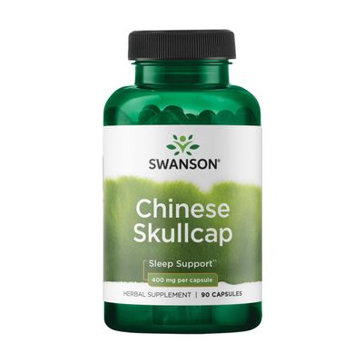 Swanson Chinese Skullcap - Herbal Supplement Promoting Relaxation & Sleep Support - Flavonoid Formula to Help Soothe Nerves - (90 Capsules, 400mg Each)