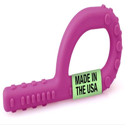 ARK Textured Grabber Sensory Chew, Sensory Toys for Kids and Adults, Chewy Fidget for Autism, ADHD, SPD, Anxiety, Medical-Grade Oral Motor Therapy Tools, Standard, Softest, Magenta