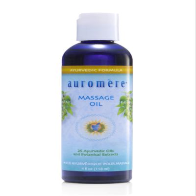 Auromere Ayurvedic Massage Oil - Vegan, Cruelty Free, Natural, Non GMO, with Cold-Pressed Sesame Oil Infused with 25 Herbal Extracts (4 fl oz), 1 Pack
