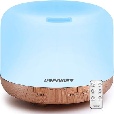 URPOWER 500ml Aromatherapy Essential Oil Diffuser Humidifier Room Decor Lighting with 4 Timer Settings, 7 LED Color Changing Lamp and Waterless Auto Shut-Off