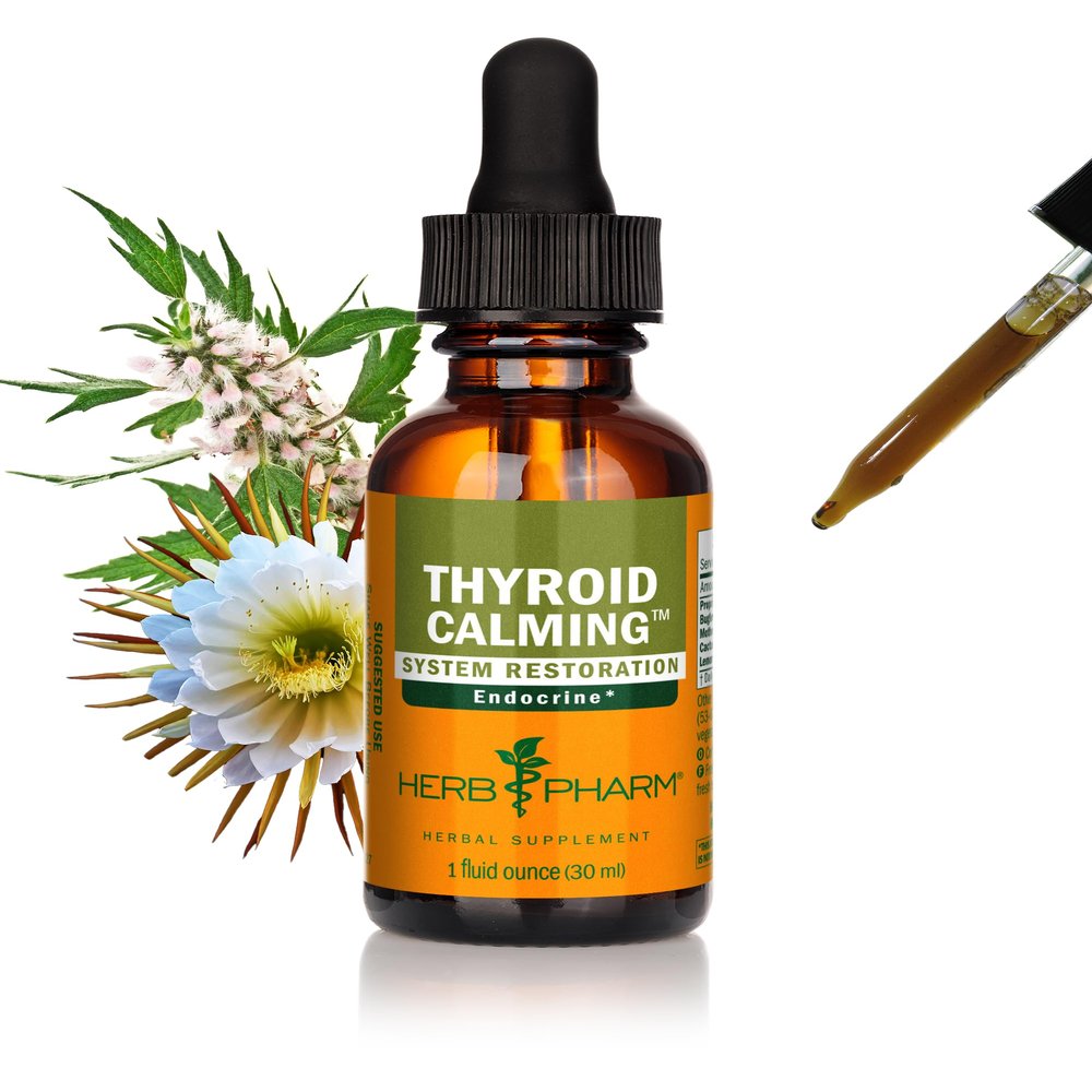 Herb Pharm Thyroid Calming Liquid Herbal Formula for Endocrine System Support - 1 Ounce