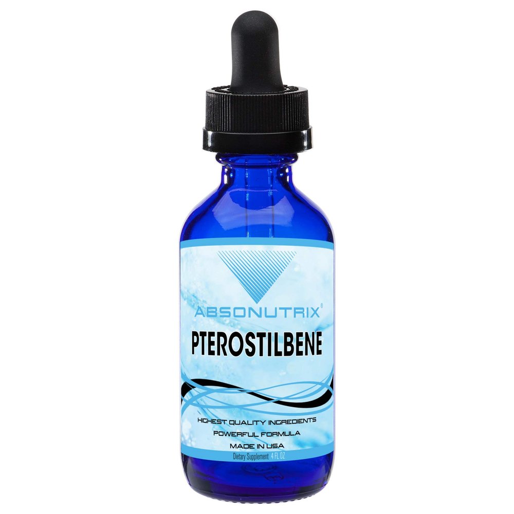 Absonutrix Pterostilbene 300 mg, 4 Fl Oz Liquid Drops, 200 Potent Servings, High Bioavailability, Third-Party Tested, Quick Absorption, GMP-Certified, Non-GMO, Cruelty-Free Products, Made in USA