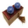 THY COLLECTIBLES Blue Corundum Marble Stone Chinese Healthy Exercise Massage Baoding Balls view 1