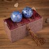 THY COLLECTIBLES Blue Corundum Marble Stone Chinese Healthy Exercise Massage Baoding Balls view 2