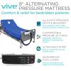 Vive 8" Alternating Pressure Mattress - Low Air Loss Hospital Replacement Mattress - Medical Bed Topper for Pressure Ulcers and Bed Sores - Variable, Inflatable Pressure Pump System view 2