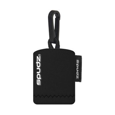 SPUDZ Classic Microfiber Lens Cleaner  Clip-On Pouch, Washable  for Binoculars, Scopes, Glasses, Screens | Black, 6 x 6 Inch