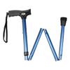 Carex Soft Grip Folding Cane - Foldable Walking Cane For Women and Men - Adjustable Height (33"-37"), Anti-Slip Rubber Tip, Soft Derby Style Ergonomic Handle, Metallic Blue view 1