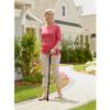 Carex Soft Grip Folding Cane - Foldable Walking Cane For Women and Men - Adjustable Height (33"-37"), Anti-Slip Rubber Tip, Soft Derby Style Ergonomic Handle, Metallic Blue view 2