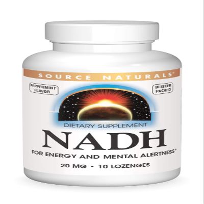 Source Naturals NADH 20mg, Boost Energy and Mental Alertness*, 10 Lozenges