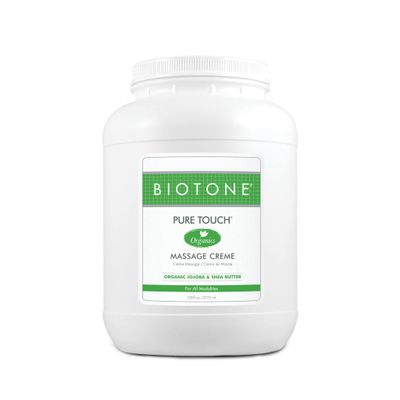 BIOTONE Pure Touch Organics Massage Crme, True Organic Massage, Rich Texture, Silky Glide, Soothing Ingredients, Healing Botanicals - 1 Gallon