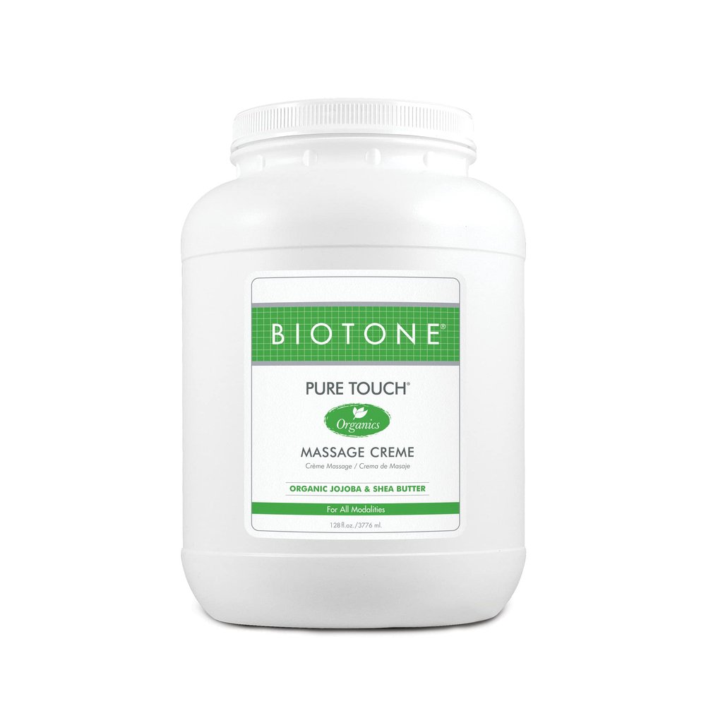 BIOTONE Pure Touch Organics Massage Crme, True Organic Massage, Rich Texture, Silky Glide, Soothing Ingredients, Healing Botanicals - 1 Gallon